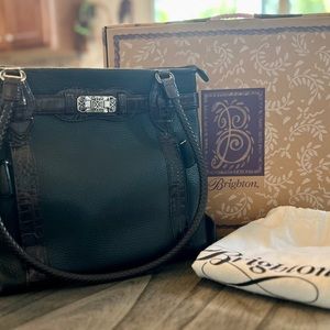 Brighton Heloise Black Pebbled Leather Tote